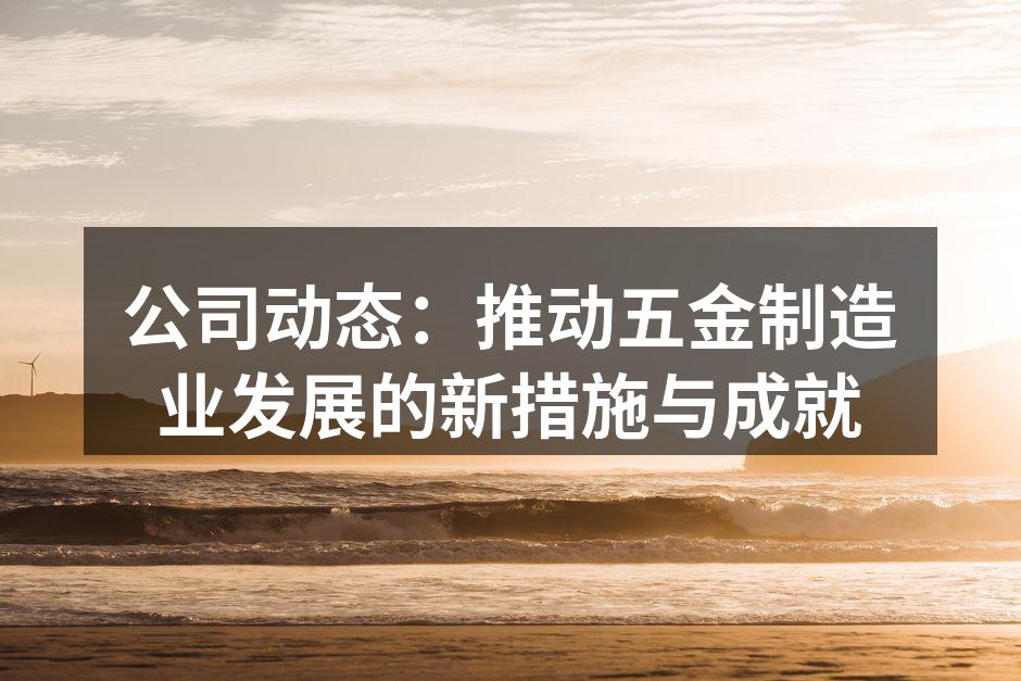 公司动态：推动五金制造业发展的新措施与成就