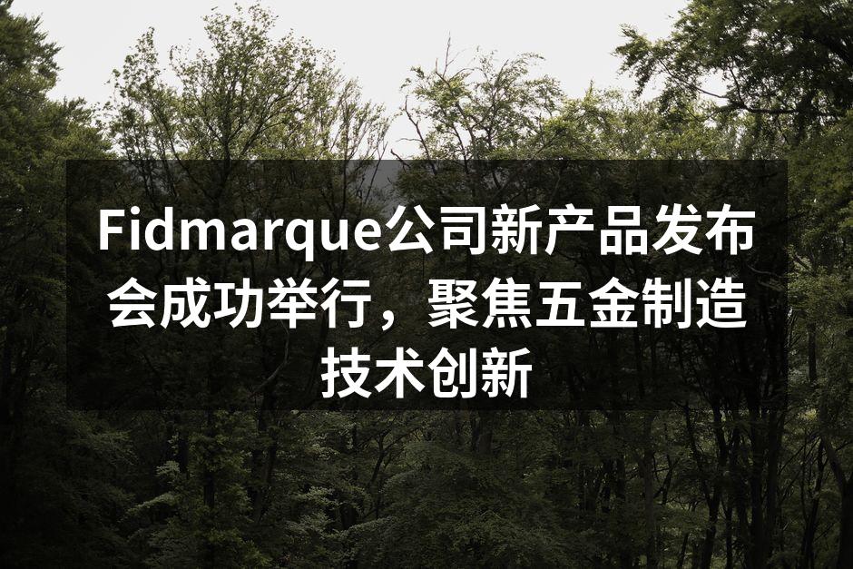 Fidmarque公司新产品发布会成功举行，聚焦五金制造技术创新